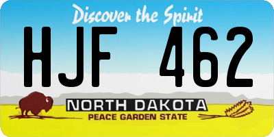 ND license plate HJF462