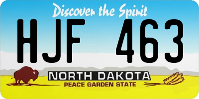 ND license plate HJF463