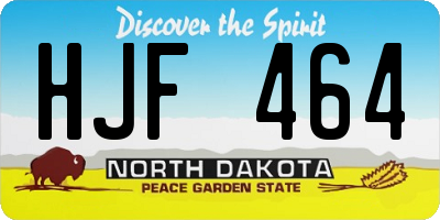 ND license plate HJF464