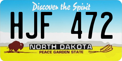ND license plate HJF472