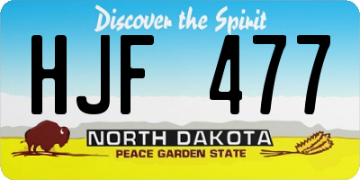 ND license plate HJF477