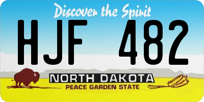 ND license plate HJF482