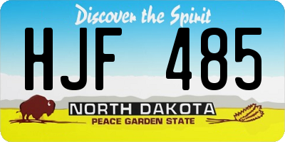 ND license plate HJF485