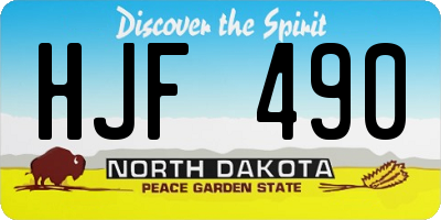 ND license plate HJF490