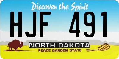 ND license plate HJF491