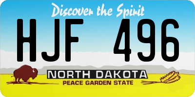 ND license plate HJF496