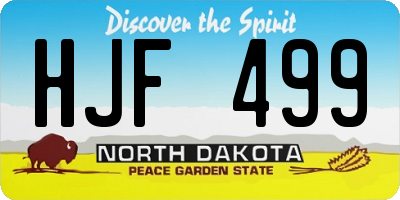 ND license plate HJF499