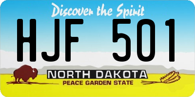 ND license plate HJF501