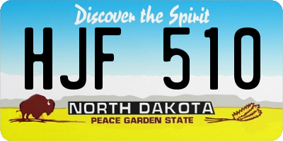 ND license plate HJF510