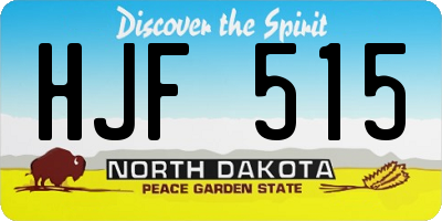 ND license plate HJF515