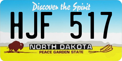 ND license plate HJF517