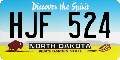 ND license plate HJF524