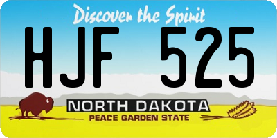 ND license plate HJF525