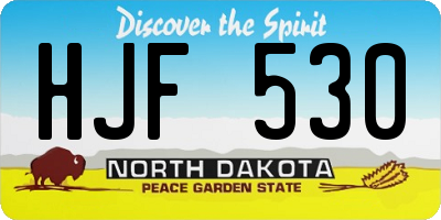 ND license plate HJF530