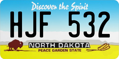 ND license plate HJF532