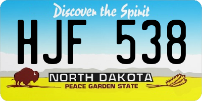 ND license plate HJF538