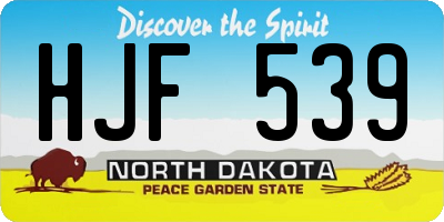ND license plate HJF539