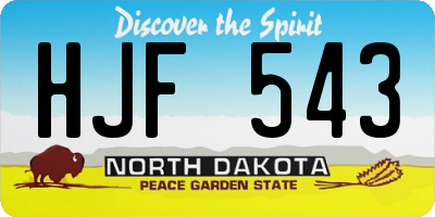 ND license plate HJF543