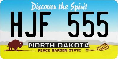 ND license plate HJF555