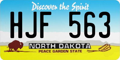 ND license plate HJF563