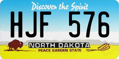 ND license plate HJF576