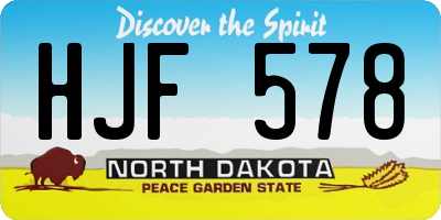 ND license plate HJF578