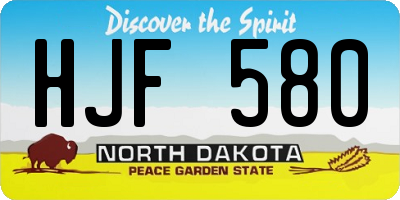 ND license plate HJF580