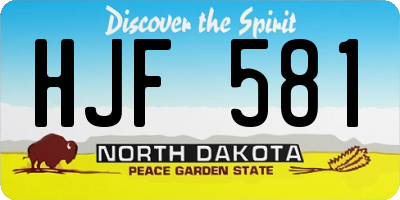 ND license plate HJF581