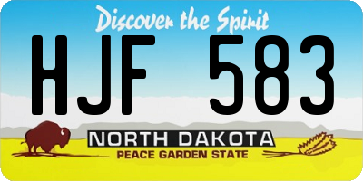 ND license plate HJF583