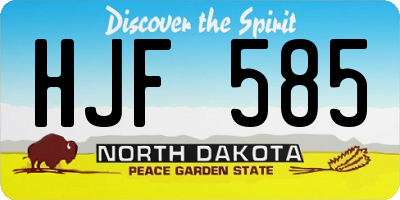 ND license plate HJF585