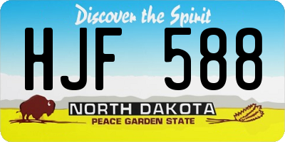 ND license plate HJF588