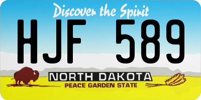ND license plate HJF589