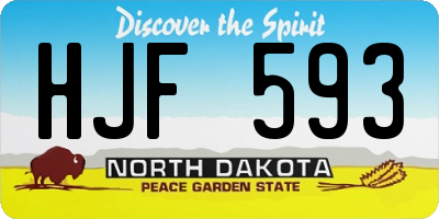 ND license plate HJF593
