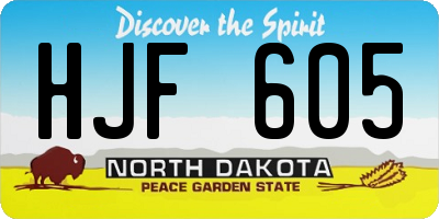 ND license plate HJF605