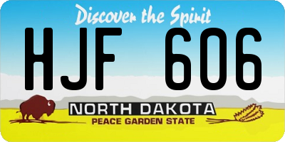 ND license plate HJF606