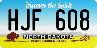 ND license plate HJF608