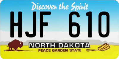 ND license plate HJF610