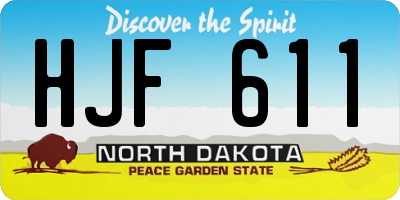 ND license plate HJF611