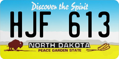 ND license plate HJF613