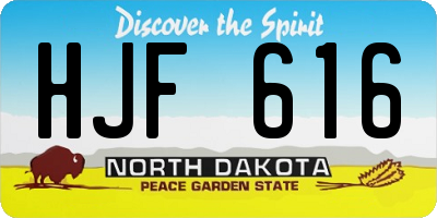 ND license plate HJF616