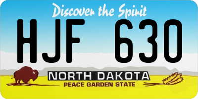 ND license plate HJF630