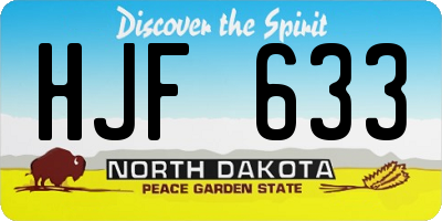 ND license plate HJF633