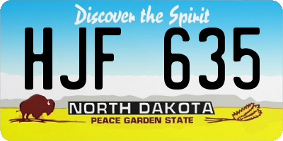ND license plate HJF635