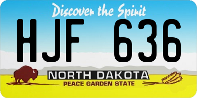 ND license plate HJF636