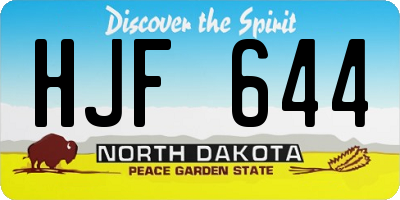 ND license plate HJF644