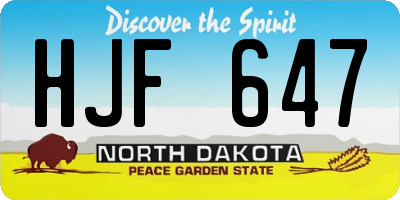 ND license plate HJF647