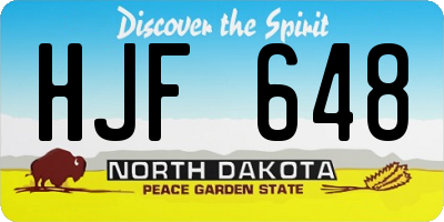 ND license plate HJF648