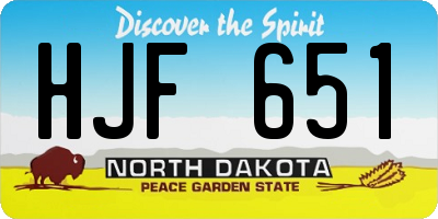 ND license plate HJF651