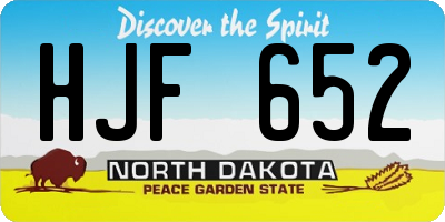 ND license plate HJF652