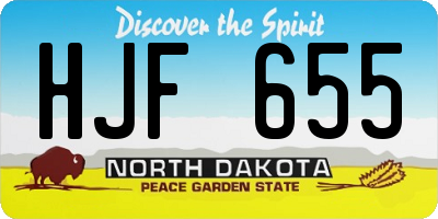 ND license plate HJF655